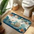 thumbnail image 6 of 1pc Oceanic Shells Absorbent Non-Slip Bathroom Thickened Flannel Rug Decor,Soft,Quick Drying,Suitable For Indoor/outdoor Use,Bathrooms,Bedrooms,Kitchens,Terrace,Laundry Rooms,16"x24", 6 of 7