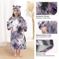 thumbnail image 4 of Wearable Blanket with Sleeves and Pocket Oversized Hooded Sweatshirt 3-14 YR Light Purple and Black Floral S, 4 of 7