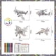 thumbnail image 2 of 4 piezas de pintura para colorear rompecabezas 3D divertido kit educativo familiar con suministros para niños DIY cumpleaños juguetes de Navidad Avión 3D Macarena Rompecabezas para colorear en 3D, 2 of 2