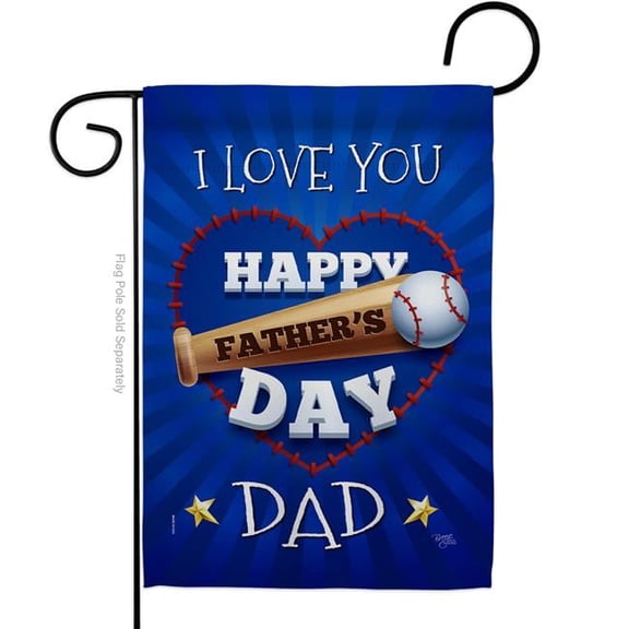 Breeze Decor  I Love You Dad Garden Flag Family Fathers Day 13 x 18.5 in. Double-Sided Decorative Vertical Flags for House Decoration Banner Yard Gift