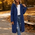 thumbnail image 2 of Women's 2026 Winter Lightweight Quilted Puffer Hooded Jacket Overcoat Plus Size Lightweight Quilted Midi Long jackets for Women Navy M, 2 of 7