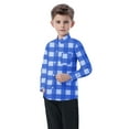 thumbnail image 4 of HAOTAGS Boys School Uniform Polos,Long Sleeve Lightweight Casual Plaid Boys Girls School Shirt Blue 2-3Years, 4 of 7