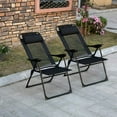 thumbnail image 3 of GVN Folding Chairs Patio Chairs Lawn Chair,Folding Patio Dining Chairs Set of 2 with Adjustable Sling Back, Camping Chair with Removable Headrest, Black, 3 of 10