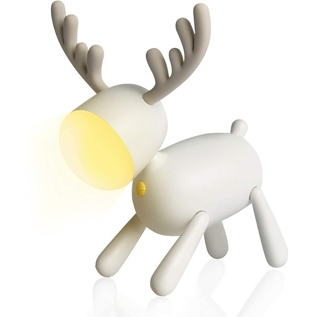 Luz nocturna de animales recargable por USB, luz nocturna de guardería para niños, luz LED cálida/fría ajustable y interruptor de apagado automático, lámpara de noche con temporizador Sincero Hogar