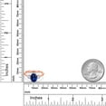 thumbnail image 6 of Gem Stone King 18K Rose Gold Plated Silver Blue Created Sapphire and White Created Sapphire Engagement Ring for Women | 2.80 Cttw | Oval 9X7MM | Gemstone September Birthstone | Size 7, 6 of 6