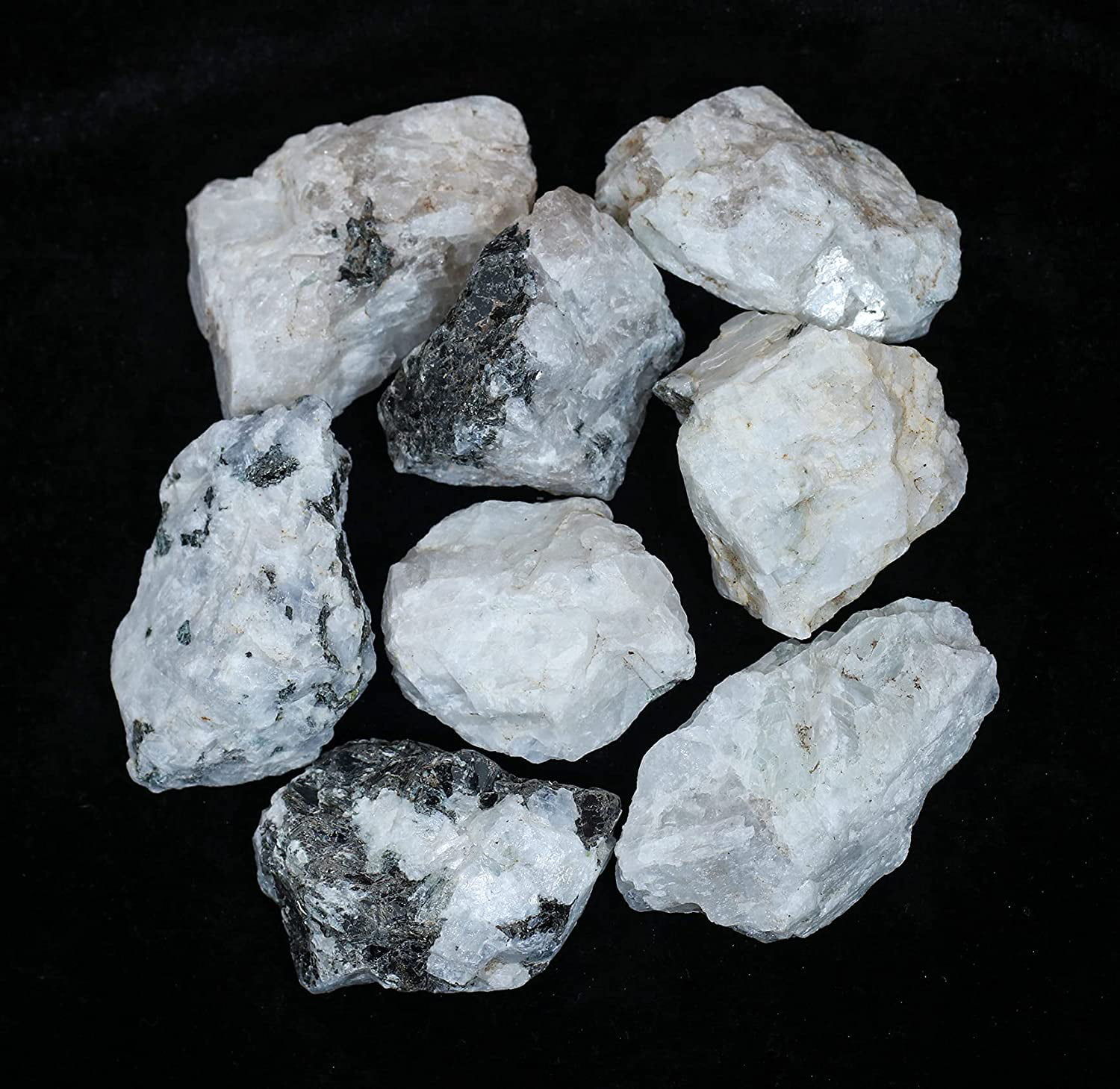 Natural Moonstone Crystal Column Clear Quartz Crystal Healing Stone 