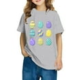 thumbnail image 1 of T-shirt de Pâques pour Garçons, T-Shirt à Manches Courtes Col Rond avec Imprimé Graphique d'Œuf de Pâques, Mélange 95 % Polyester 5 % Spandex, Tissu Extensible Doux, Lavable en Machine, Taille 110, 1 of 7