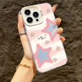 thumbnail image 3 of Funda para teléfono con diseño gráfico láser mate con estrellas manchadas para iPhone 16, 15, 14 Pro Max, fundas para iPhone 11, 12, 13, XS, X, XR, 7, 8 Plus, 15, cubierta enchapada, 3 of 5