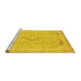 thumbnail image 2 of Ahgly Company Machine Washable Indoor Rectangle Abstract Yellow Modern Area Rugs, 2' x 3', 2 of 4