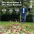 thumbnail image 3 of Greenworks 24V (130 MPH / 515 CFM) Brushless Axial Leaf Blower, Extreme Air Volume for Wet Leaves, Heavy Debris and Driveway Cleanup, Includes 4.0Ah USB-C Battery and GaN Charger, 3 of 16