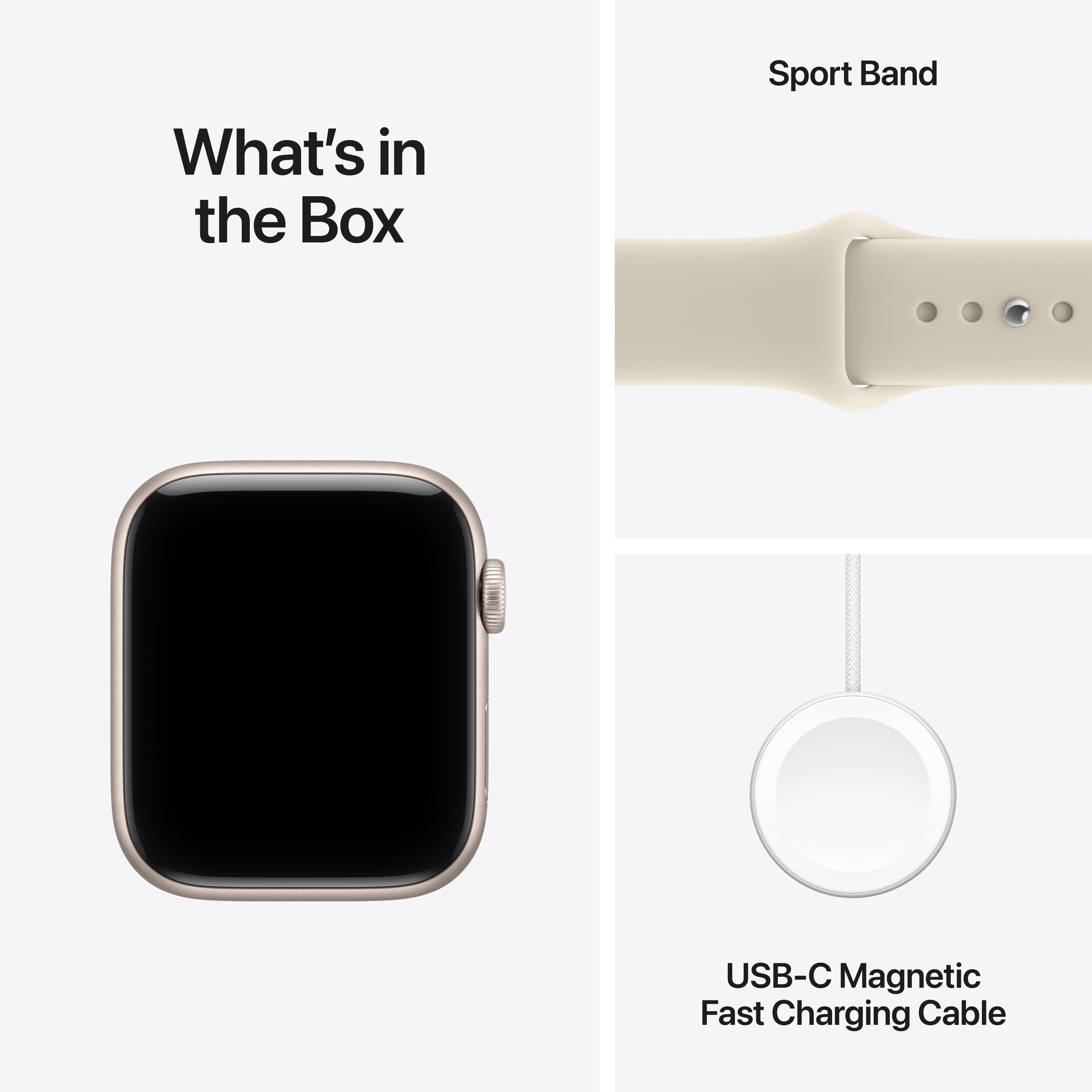 Apple Watch SE 3 [GPS + Cellular 44mm] Smartwatch with Starlight Aluminum Case with Sand Sport Band - S/M
