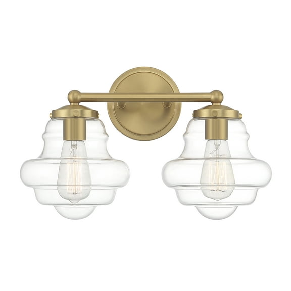 Trade Winds Jordan 2-Light Bathroom Vanity Light in Natural Brass