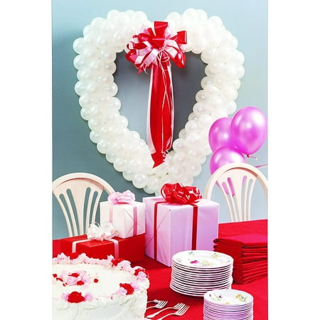 PMU Valentine's Day Heart Frame Heart DIY Balloon Sculpting Frame Classic Balloon Décor 36 Inch by 40 Inch Balloons, Weddings, Bachelorette, Bridal, Baby Shower Gender Reveal Pkg/6