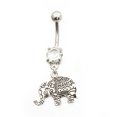 thumbnail image 1 of Belly Button Ring with Henna Elephant Design 14g, 1 of 6