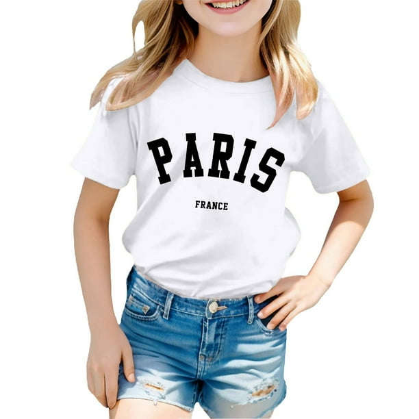 Playera Para Hombre, Camiseta De Manga Corta Holgada Con Cuello Redondo Y Estampado Informal A La Moda Para Niño Y Niña
