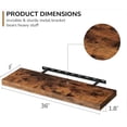 thumbnail image 3 of 36 Inch Floating Shelves - Deep Rustic Wooden Wall Shelves - Extra Deeper & Thicker Wall Mounted Storage Shelf for Bedroom, Kitchen, Farmhouse - 2 Pack, Rustic Brown, 3 of 7