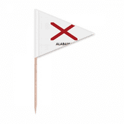 American State Flag Contour Alabama Toothpick Triangle Cupcake Toppers Flag