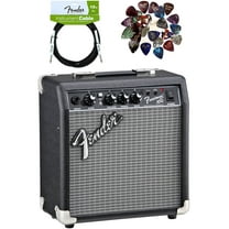 Fender Frontman 10G Electric Guitar Amplifier Bundle with Instrument Cable and Pick Sampler