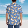 thumbnail image 6 of Xecao Corgi print Hawaiian shirt - a stylish short-sleeve button-down for men, perfect for casual beach and tropical outings., 6 of 9