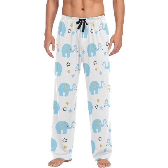 GZHJMY Elephant Pajama Pants for Men, Lounge Pants Lightweight Men Pajama Bottoms with Drawstring Pockets, Christmas New Year Birthday Gifts, X-Large