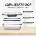 thumbnail image 3 of 12-Pack Glass Food Storage Containers with Lids – Airtight Glass Lunch Containers, Meal Prep Set, BPA‑Free, Microwave/Oven/Freezer/Dishwasher Safe, Grey, 3 of 7