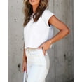 thumbnail image 5 of Sherrylily Women Cropped T-Shirts Rolled Dolman Sleeve Crop Tops Summer Short Sleeve Tees, 5 of 6