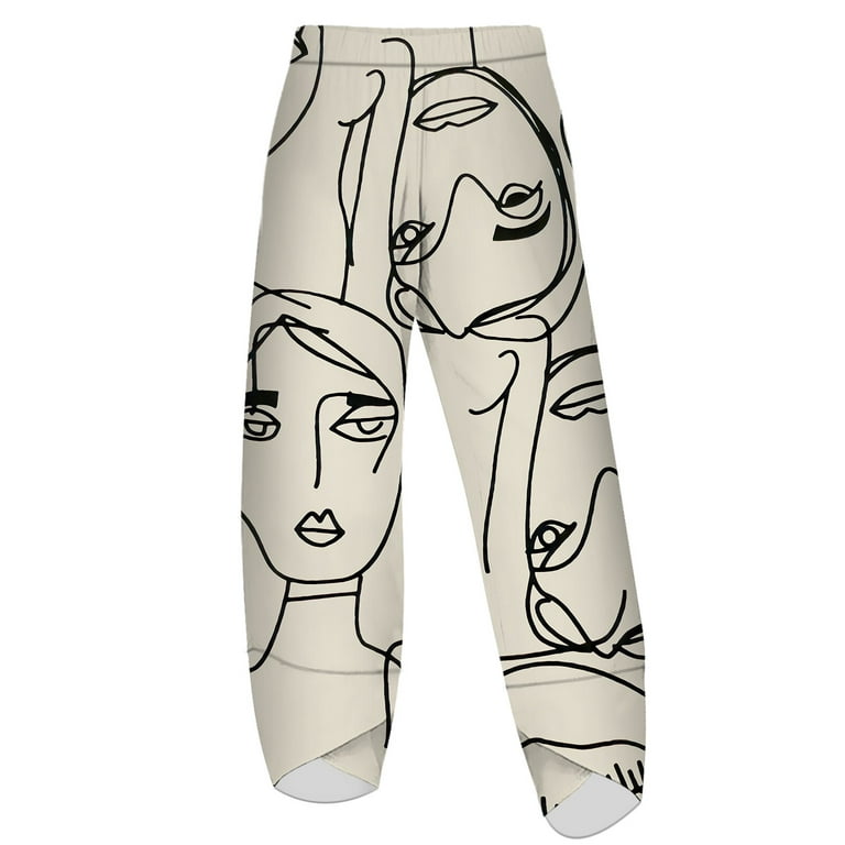 CLOOCL Wide-legged Pants Abstract Art Face Painting 3D Print
