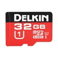 thumbnail image 1 of Tarjeta de memoria Delkin 32GB microSDHC 500X UHS-I (U1) con adaptador, 1 of 5