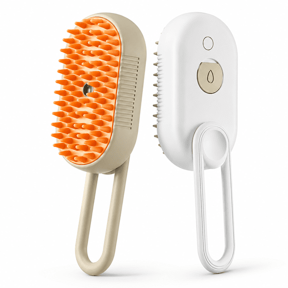 Pet Grooming Brush with Fine Mist Spray, Soft Silicone Massage Comb for Cats and Dogs, Loose Fur Remover for Long and Short Hair