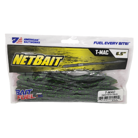 NetBait T-Mac Worm Watermelon Candy 6.5 w/ BaitFuel