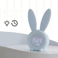 thumbnail image 4 of Reloj despertador para , lindo conejo, luces nocturnas para , para niñas, , , temperatura, control y repetición, 2 Azul Colco Luz de noche con reloj despertador para niños, 4 of 8