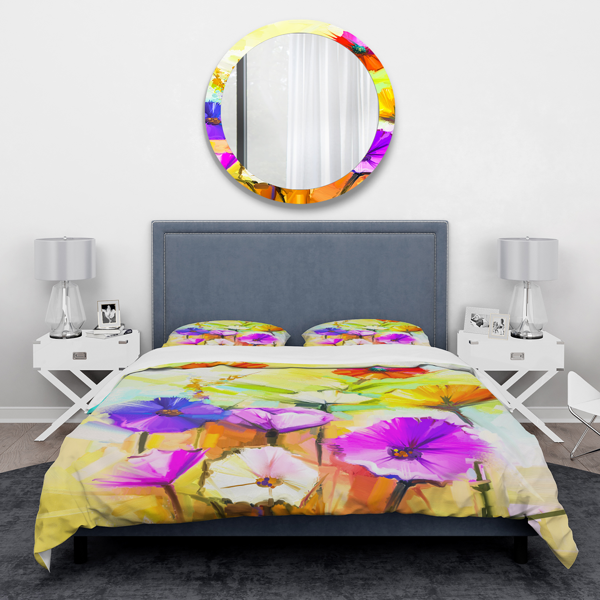 Designart 'Colorful Gerbera Flowers Painting' Traditional Duvet Cover Set