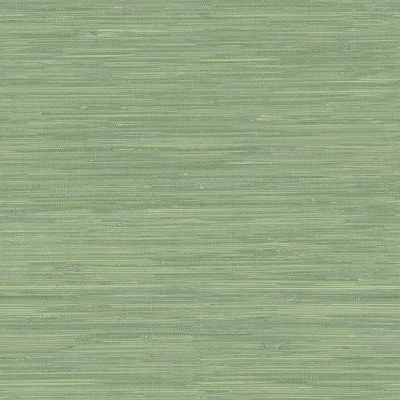 Chesapeake Waverly Green Grasscloth Prepasted Non Woven Blend Wallpaper, 20.5-in by 33-ft, 56.4 sq. ft.
