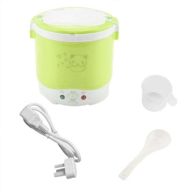 Olla arrocera multifuncional portátil eléctrica de 170W y 1L, vaporizador de alimentos para el hogar, enchufe AU de 220V (verde)