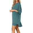 thumbnail image 4 of INSPIRE CHIC Women's Oversized Lounge Set Workout Sweatsuits T-Shirt with Biker Shorts Outfits Sets 2XL Lake Green, 4 of 6