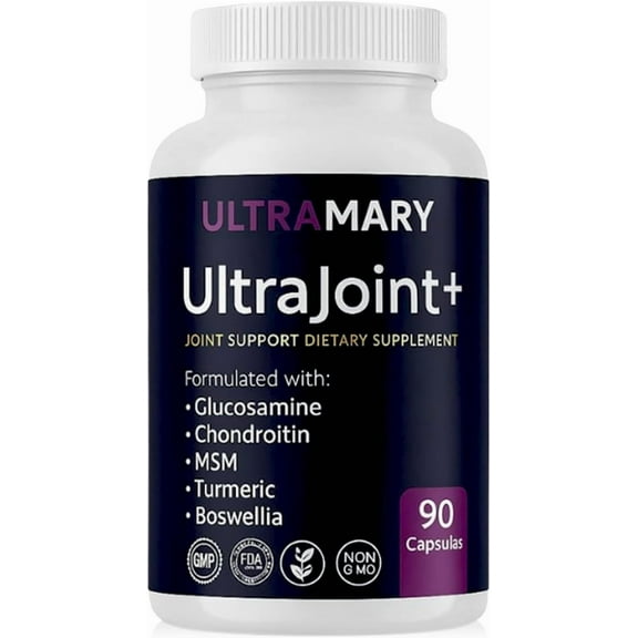UltraMary  Joint Support Glucosamine Chondroitin MSM Turmeric Boswellia 90 Capsules Suplemento para Atriculaciones