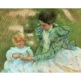 thumbnail image 2 of Cassatt, Mary 24x20 Gold Ornate Wood Framed with Double Matting Museum Art Print Titled - Mother Playing With Her Child 1897, 2 of 4