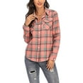 thumbnail image 1 of Innerwin Shirts Long Sleeve Ladies Blouse Holiday Button Down Loose Tops Pink XXL, 1 of 4