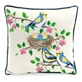 thumbnail image 5 of Jordan Manufacturing 16" x 16" Bless This Nest Cream Bird Reversible Square Outdoor Throw Pillow with Welt, 5 of 11