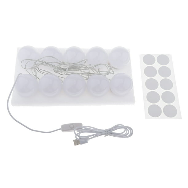 10x Luces LED de Espejo Salvador Bombilla Regulable 3 Modos Ajustable Blanco Luces de espejo de maquillaje de vanidad