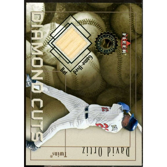 David Ortiz Bat Card 2001 Fleer Authority Diamond Cuts Memorabilia #69