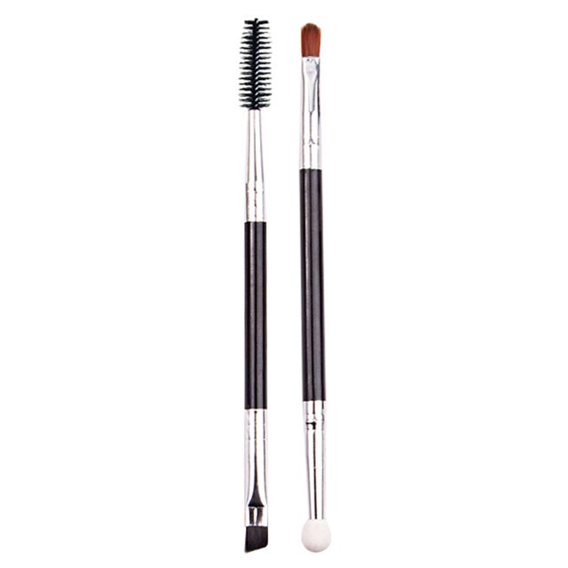 Dinheiro - Juego de 2 brochas para delineador de ojos en ángulo de doble punta, herramienta de delineador de ojos en gel, corrector de ojos y esponja debajo de los ojos, brochas de maquillaje