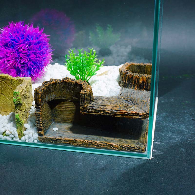 Aquarium Cave | Fish Tank Cave for Corners | 13*13*7cm Fish Hideout for Aquarium| Guppy, Neon Tetra,Betta Hide | Tank Decor