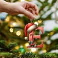 thumbnail image 4 of 26 Alphabet Christmas Tree Ornaments A-Z Initial Letter with Santa Hat Pendant Red Hanging Letters for Xmas Tree Holiday Party Decor, 4 of 6