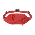 thumbnail image 2 of Bolsa de pecho de nailon impermeable con correa ajustable, riñonera multiusos tipo bandolera para deportes, viajes y uso diario, 20x10x8 cm, negro, rosa, blanco, rojo, naranja, 2 of 6