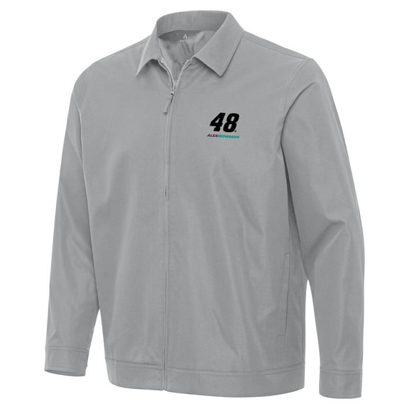 Men's Antigua  Gray Alex Bowman Pivot Full-Zip Jacket
