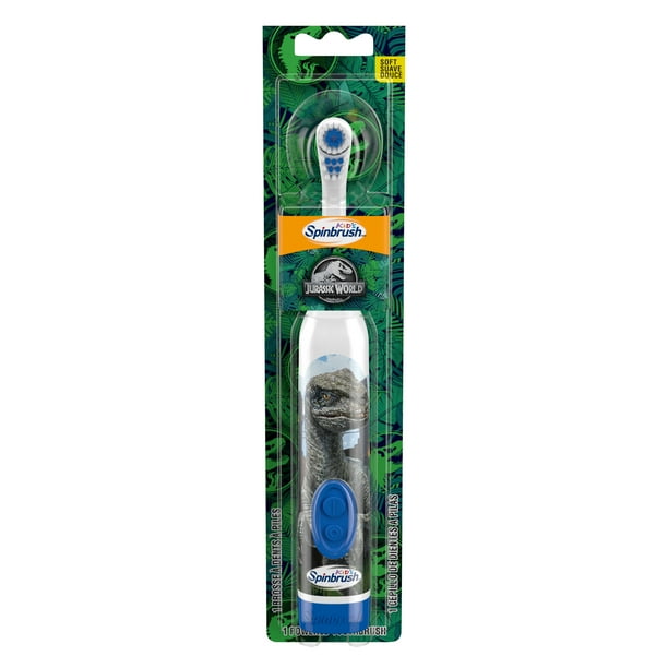 Jurassic World Arm & Hammer Kids Spinbrush, Soft, Electric Battery