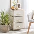thumbnail image 6 of mDesign Storage Dresser Tower Furniture Unit, 3 Removable Drawers, Cream/Gold, 6 of 7