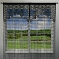 thumbnail image 6 of Triani Macrame Lace Door String Curtain 3.2*6.56Ft Bohemian Privacy Room Divider Curtains for Bedroom Closet Door Drapes Decorations Hanging Panels Wall Closet Curtains(Black), 6 of 7