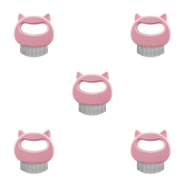 Peine para gatos Greeniant depilación masaje piel enredada en forma de concha rosa 5Conjunto